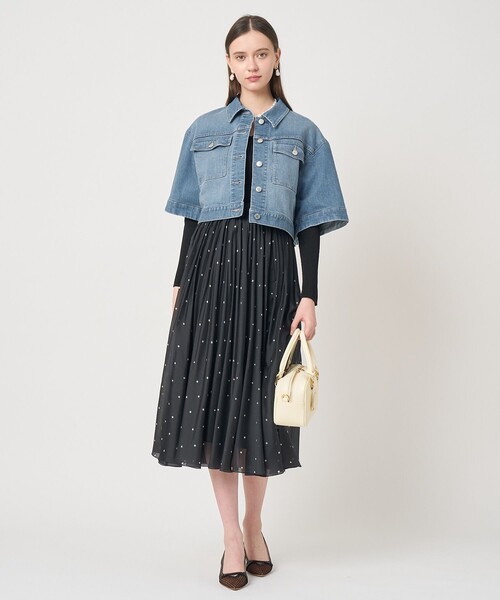 ANAYI(アナイ)の「ストレッチデニムハーフスリーブ ジャケット(デニムジャケット・レディース・ホワイト/ブルー・38/36/34)」の8枚目の写真