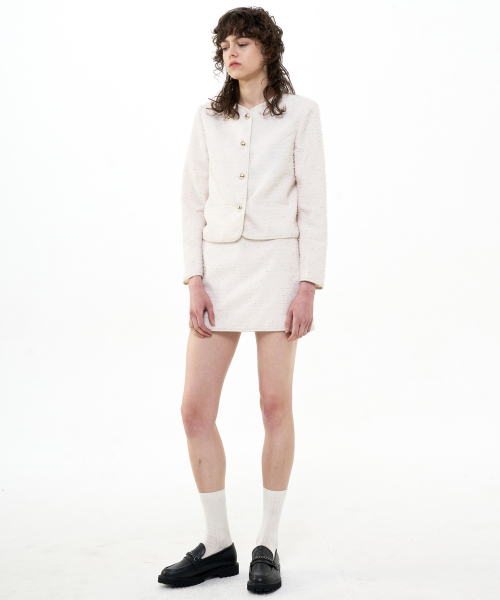 B QUIET(ビークワイエット)の「TWEED SKIRT SHORTS_IVORY(スカート・レディース・その他・MEDIUM/SMALL)」の3枚目の写真