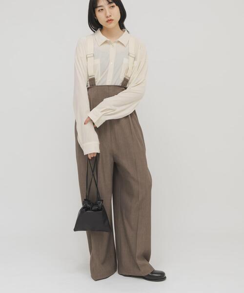 KBF（ケイビーエフ）の「BACKタックサスペンダーパンツ（その他パンツ・レディース・ブラック/ブラウン系その他・ONE）」の6枚目の写真