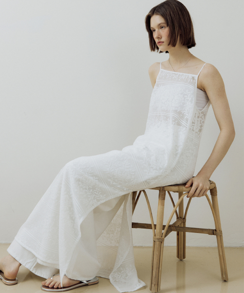LUCIR ZU(ルシールズ)の「Puree Lace Sleeveless One-piece (white)(ワンピース・レディース・その他・FREE)」の1枚目の写真