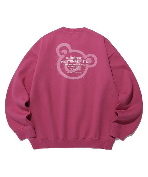 ISTKUNST(イストクンスト)の「BEAR&SMILEY SWEATSHIRTS_PINK(IK2DFMM442A)(スウェット・レディース・ピンク・S/M/L)」の2枚目の写真
