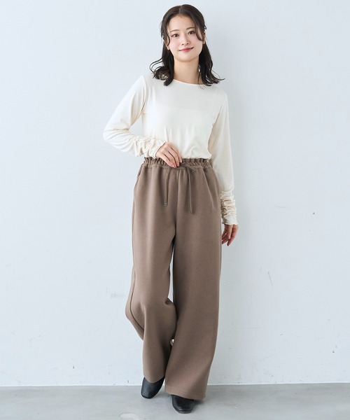mil(ミル)の「袖口シャーリング デザイントップス【586103】(Tシャツ/カットソー・レディース・ライトグレー/ピンク/オフホワイト/ブラック・XS/S)」の13枚目の写真