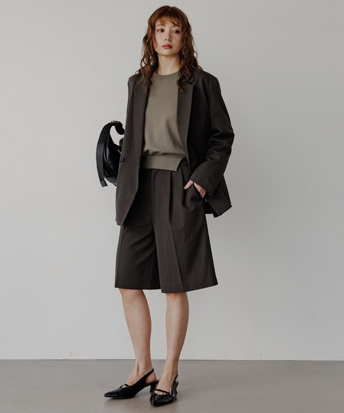 BAYFLOW（ベイフロー）の「[セットアップ着用可能]ダブルテーラードジャケット（テーラードジャケット・レディース・ベージュ/チャコールグレー・SMALL/MEDIUM）」の8枚目の写真