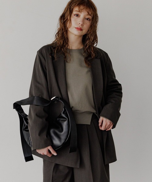 BAYFLOW（ベイフロー）の「[セットアップ着用可能]ダブルテーラードジャケット（テーラードジャケット・レディース・ベージュ/チャコールグレー・SMALL/MEDIUM）」の9枚目の写真