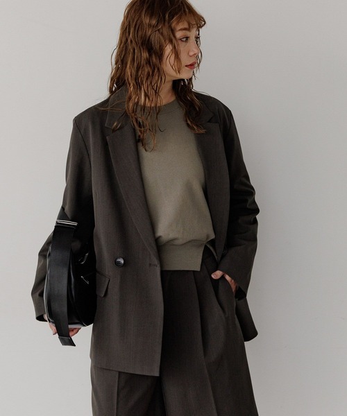 BAYFLOW（ベイフロー）の「[セットアップ着用可能]ダブルテーラードジャケット（テーラードジャケット・レディース・ベージュ/チャコールグレー・SMALL/MEDIUM）」の12枚目の写真