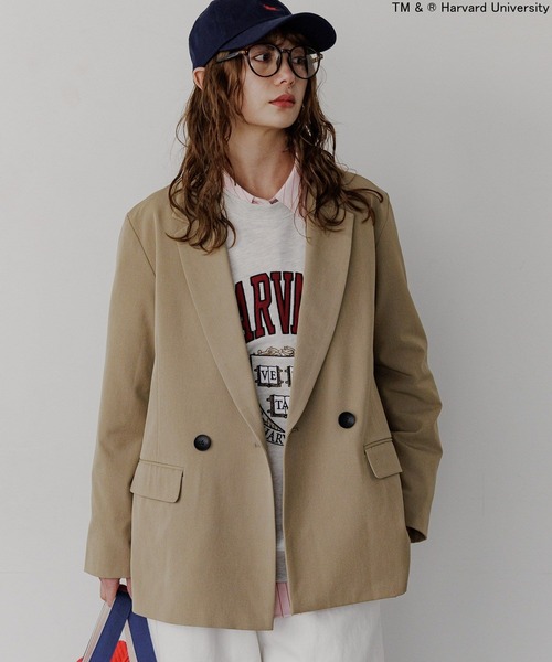 BAYFLOW（ベイフロー）の「[セットアップ着用可能]ダブルテーラードジャケット（テーラードジャケット・レディース・ベージュ/チャコールグレー・SMALL/MEDIUM）」の18枚目の写真