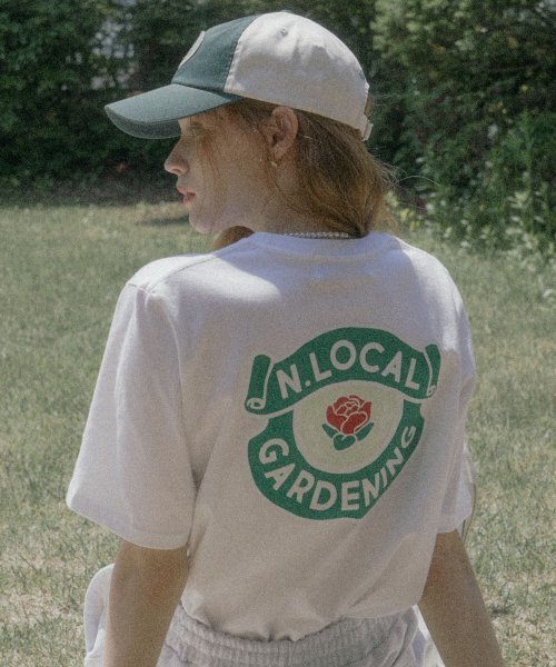 NONLOCAL(ノンローカル)の「Gardening Logo T-shirt - White(Tシャツ/カットソー・レディース・その他・FREE)」の1枚目の写真