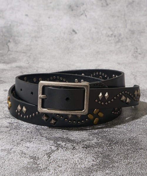 25mm スタッズレザーベルト（ベルト）｜ADPOSION（アドポーション）の