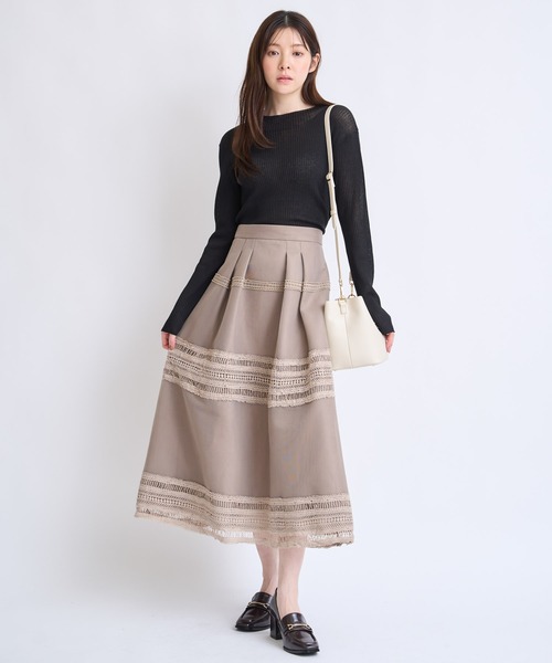 NOELA(ノエラ)の「シアーハイネックニット(ニット/セーター・レディース・ブラック/オフホワイト/ブルー・フリー)」の10枚目の写真