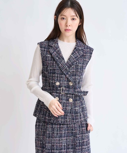 NOELA(ノエラ)の「シアーハイネックニット(ニット/セーター・レディース・ブラック/オフホワイト/ブルー・フリー)」の12枚目の写真