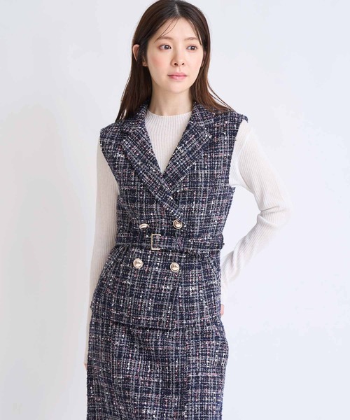 NOELA(ノエラ)の「シアーハイネックニット(ニット/セーター・レディース・ブラック/オフホワイト/ブルー・フリー)」の13枚目の写真