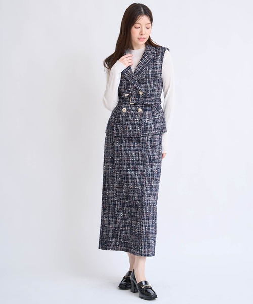 NOELA(ノエラ)の「シアーハイネックニット(ニット/セーター・レディース・ブラック/オフホワイト/ブルー・フリー)」の15枚目の写真