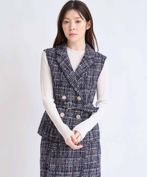 NOELA(ノエラ)の「シアーハイネックニット(ニット/セーター・レディース・ブラック/オフホワイト/ブルー・フリー)」の21枚目の写真