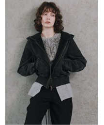 LE CIEL BLEU（ルシェルブルー）の「ファートリムフーデッドスエットシャツ / Fur-Trim Hooded Sweatshirt（パーカー）」