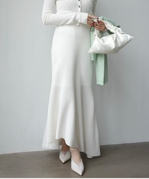 anuans | リュクスビスコースイレヘムニットスカート(スカート)