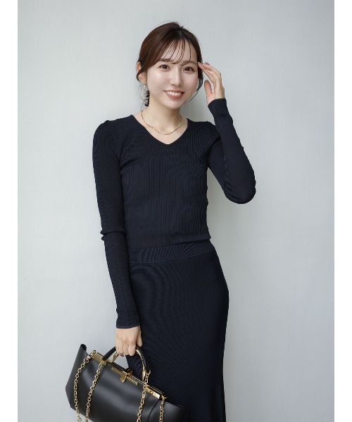 anuans(アニュアンス)の「リュクスビスコースイレヘムニットスカート(スカート・レディース・ブラック/ホワイト/ベージュ/ネイビー・S/M)」の20枚目の写真