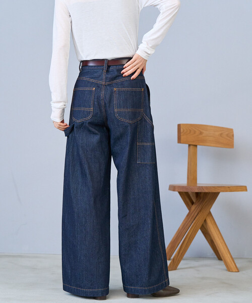 FREAK'S STORE（フリークスストア）の「ペインター ワイドパンツ/コットンワイドパンツ/ワイドデニム（チノパンツ・レディース・ブラック/オリーブ/その他/レオパード/ネイビー/カモフラージュ・SMALL/MEDIUM）」の3枚目の写真