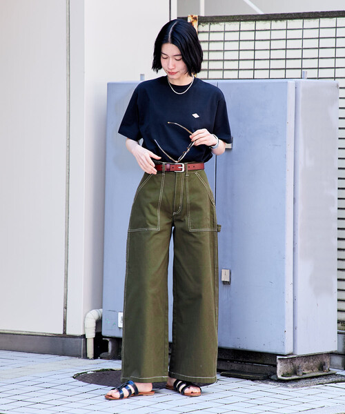 FREAK'S STORE(フリークスストア)の「ペインター ワイドパンツ/コットンワイドパンツ/ワイドデニム(チノパンツ・レディース・ブラック/オリーブ/その他/レオパード/ネイビー/カモフラージュ・SMALL/MEDIUM)」の20枚目の写真