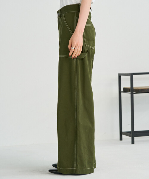 FREAK'S STORE（フリークスストア）の「ペインター ワイドパンツ/コットンワイドパンツ/ワイドデニム（チノパンツ・レディース・ブラック/オリーブ/その他/レオパード/ネイビー/カモフラージュ・SMALL/MEDIUM）」の15枚目の写真