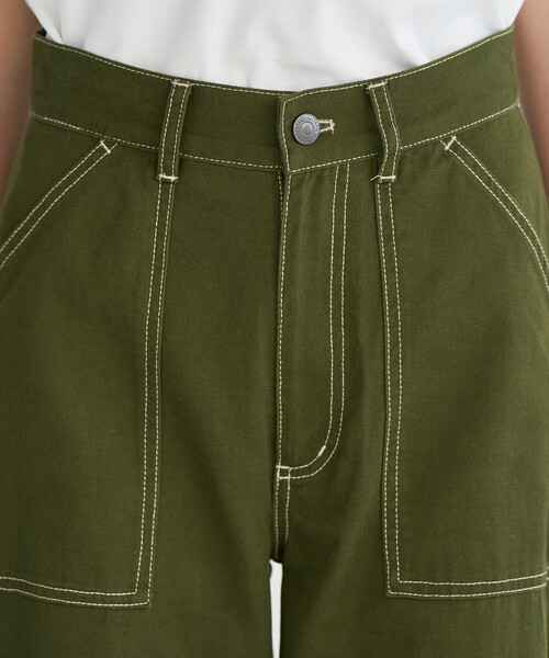 FREAK'S STORE（フリークスストア）の「ペインター ワイドパンツ/コットンワイドパンツ/ワイドデニム（チノパンツ・レディース・ブラック/オリーブ/その他/レオパード/ネイビー/カモフラージュ・SMALL/MEDIUM）」の17枚目の写真