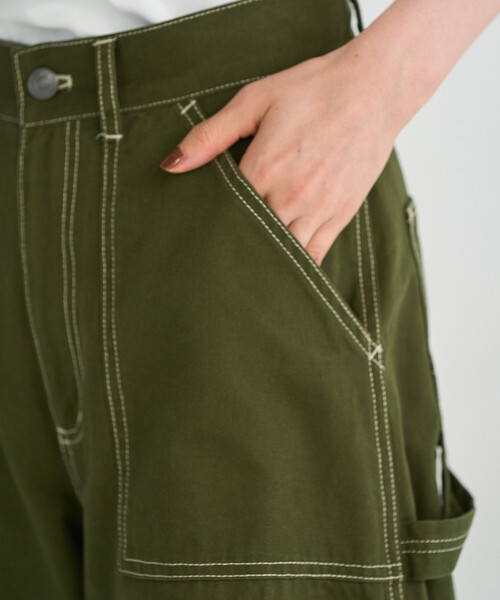 FREAK'S STORE（フリークスストア）の「ペインター ワイドパンツ/コットンワイドパンツ/ワイドデニム（チノパンツ・レディース・ブラック/オリーブ/その他/レオパード/ネイビー/カモフラージュ・SMALL/MEDIUM）」の18枚目の写真