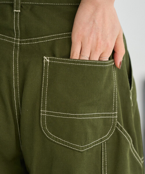 FREAK'S STORE（フリークスストア）の「ペインター ワイドパンツ/コットンワイドパンツ/ワイドデニム（チノパンツ・レディース・ブラック/オリーブ/その他/レオパード/ネイビー/カモフラージュ・SMALL/MEDIUM）」の21枚目の写真