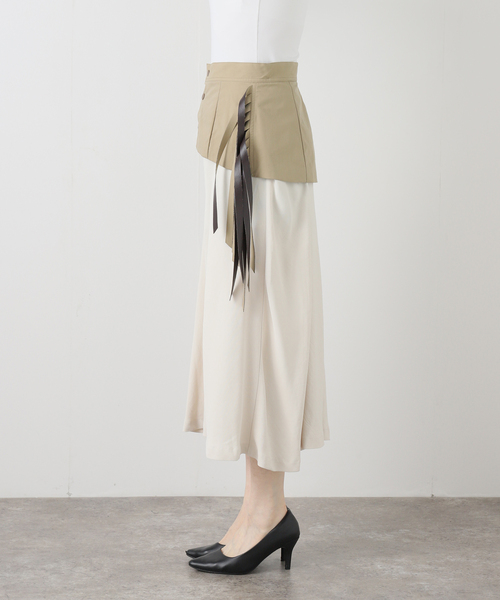 TOGA PULLA（トーガ　プルラ）の「TOGA PULLA TWILL FRINGE SKIRT TP261-FG228：スカート（スカート・レディース・ベージュ・36/38）」の4枚目の写真