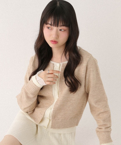 Heather(ヘザー)の「レイヤード風フリルカーディガン 647656(ニット/セーター・レディース・ベージュ/グレー/ネイビー・FREE)」の15枚目の写真