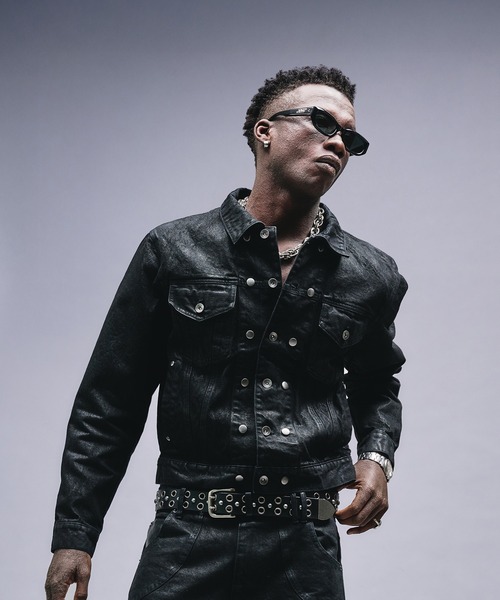 ANDER HUNK（アンダーハンク）の「14oz Wax Coated Denim Jacket / 14オンスワックスコーティングデニムジャケット（デニムジャケット・メンズ・インディゴブルー/ブラック・SMALL/MEDIUM/LARGE）」の4枚目の写真