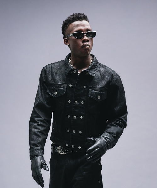 ANDER HUNK（アンダーハンク）の「14oz Wax Coated Denim Jacket / 14オンスワックスコーティングデニムジャケット（デニムジャケット・メンズ・インディゴブルー/ブラック・SMALL/MEDIUM/LARGE）」の9枚目の写真