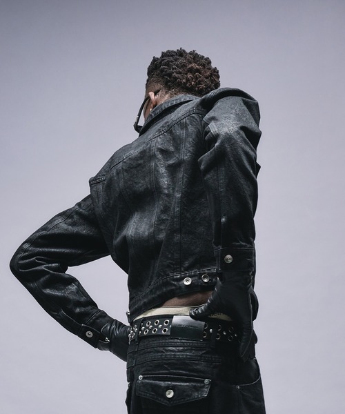 ANDER HUNK（アンダーハンク）の「14oz Wax Coated Denim Jacket / 14オンスワックスコーティングデニムジャケット（デニムジャケット・メンズ・インディゴブルー/ブラック・SMALL/MEDIUM/LARGE）」の11枚目の写真