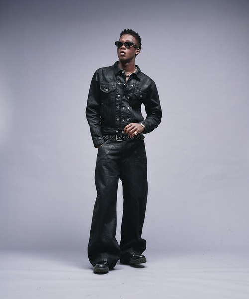 ANDER HUNK（アンダーハンク）の「14oz Wax Coated Denim Jacket / 14オンスワックスコーティングデニムジャケット（デニムジャケット・メンズ・インディゴブルー/ブラック・SMALL/MEDIUM/LARGE）」の7枚目の写真