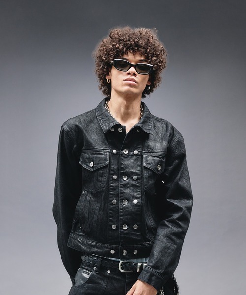 ANDER HUNK（アンダーハンク）の「14oz Wax Coated Denim Jacket / 14オンスワックスコーティングデニムジャケット（デニムジャケット・メンズ・インディゴブルー/ブラック・SMALL/MEDIUM/LARGE）」の21枚目の写真
