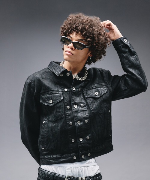 ANDER HUNK（アンダーハンク）の「14oz Wax Coated Denim Jacket / 14オンスワックスコーティングデニムジャケット（デニムジャケット・メンズ・インディゴブルー/ブラック・SMALL/MEDIUM/LARGE）」の22枚目の写真