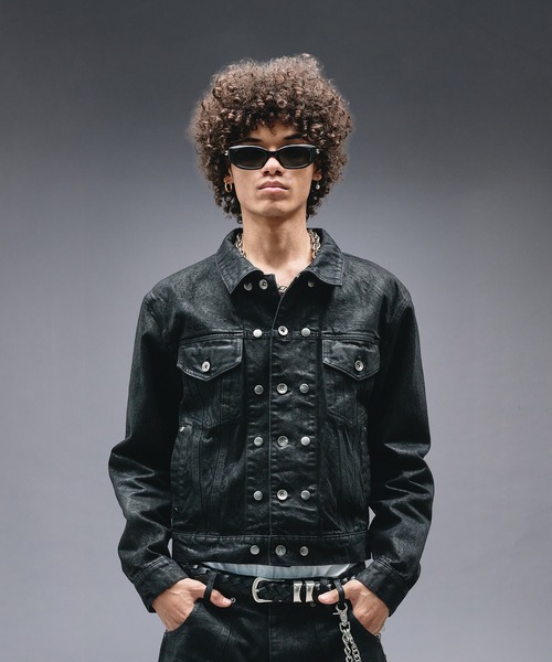 ANDER HUNK（アンダーハンク）の「14oz Wax Coated Denim Jacket / 14オンスワックスコーティングデニムジャケット（デニムジャケット・メンズ・インディゴブルー/ブラック・SMALL/MEDIUM/LARGE）」の20枚目の写真