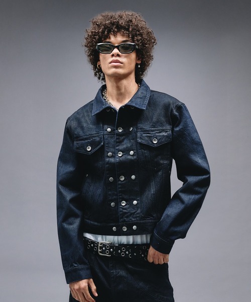 XU RICH デニムコーティングジャケット ワックス加工ジャケット 14oz Wax Coated Denim Jacket / 14オンスワックスコーティングデニム