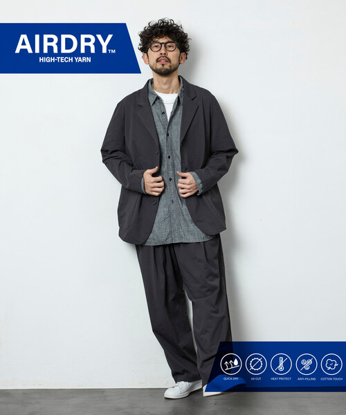 AIRDRY HIGH TECH YARN エアドライ テーラードジャケット セットアップ