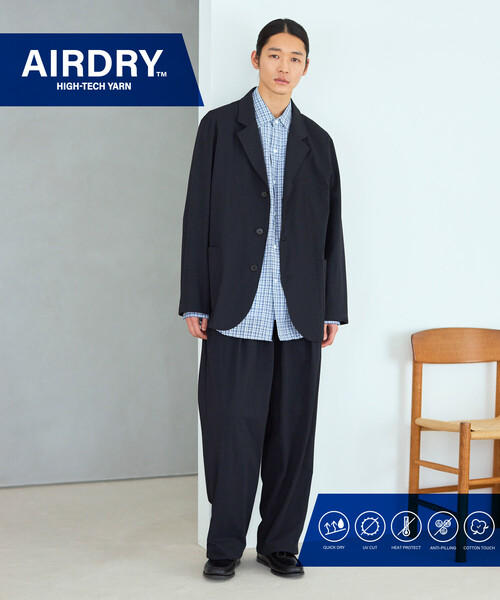 AIRDRY HIGH TECH YARN エアドライ テーラードジャケット セットアップ