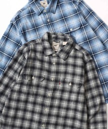 Levi's（リーバイス）の「Levi's/リーバイス JACKSON WORKER OMBRE CHECK SHIRT/オーバーサイズ オンブレチェックシャツ/フランネルシャツ/レギュラーカラーシャツ/レディース メンズ（シャツ/ブラウス）」