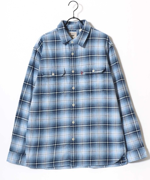 Levi's（リーバイス）の「Levi's/リーバイス JACKSON WORKER OMBRE CHECK SHIRT/オーバーサイズ オンブレチェックシャツ/フランネルシャツ/レギュラーカラーシャツ/レディース メンズ（シャツ/ブラウス・メンズ・ブラック/ブルー・M/XL）」の7枚目の写真
