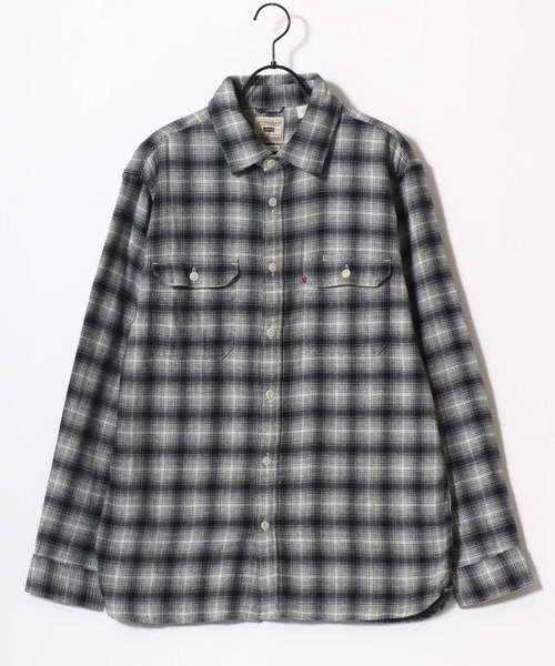 Levi's（リーバイス）の「Levi's/リーバイス JACKSON WORKER OMBRE CHECK SHIRT/オーバーサイズ オンブレチェックシャツ/フランネルシャツ/レギュラーカラーシャツ/レディース メンズ（シャツ/ブラウス・メンズ・ブラック/ブルー・M/XL）」の5枚目の写真