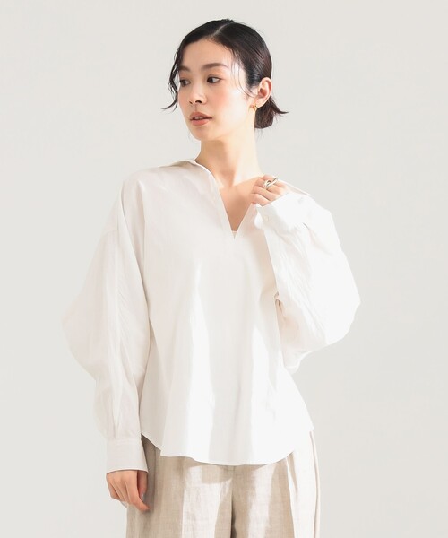TICCA(ティッカ)の「TICCA / スキッパー シャツ(シャツ/ブラウス・レディース・ホワイト/サックスブルー・ONE SIZE)」の2枚目の写真