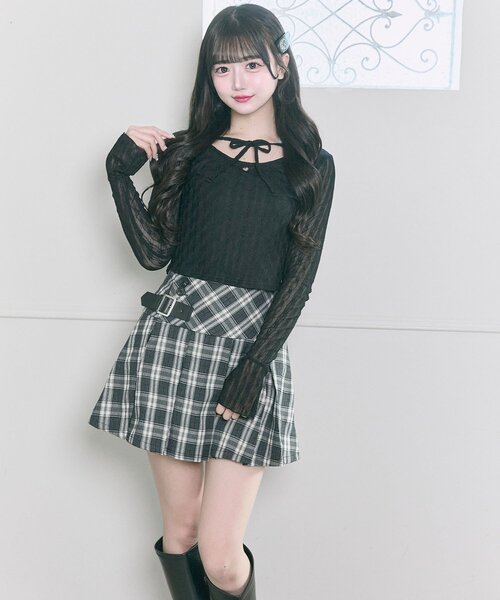 OLIVE des OLIVE（オリーブデオリーブ）の「【Belle Charme】Side Belt Pleats Skirt（スカート・レディース・グレイッシュベージュ/ブラック系その他/ベージュ系その他・FREE）」の15枚目の写真