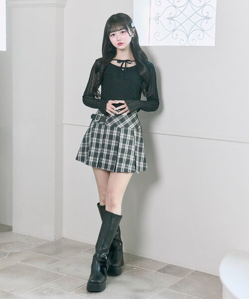 OLIVE des OLIVE（オリーブデオリーブ）の「【Belle Charme】Side Belt Pleats Skirt（スカート・レディース・グレイッシュベージュ/ブラック系その他/ベージュ系その他・FREE）」の16枚目の写真