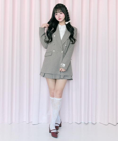 OLIVE des OLIVE（オリーブデオリーブ）の「【Belle Charme】Side Belt Pleats Skirt（スカート・レディース・グレイッシュベージュ/ブラック系その他/ベージュ系その他・FREE）」の3枚目の写真