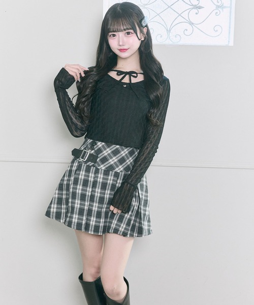 OLIVE des OLIVE（オリーブデオリーブ）の「【Belle Charme】Side Belt Pleats Skirt（スカート・レディース・グレイッシュベージュ/ブラック系その他/ベージュ系その他・FREE）」の10枚目の写真