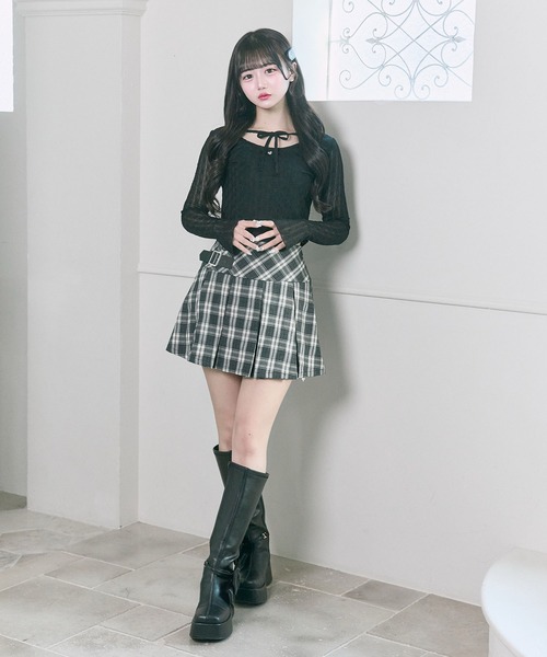 OLIVE des OLIVE（オリーブデオリーブ）の「【Belle Charme】Side Belt Pleats Skirt（スカート・レディース・グレイッシュベージュ/ブラック系その他/ベージュ系その他・FREE）」の11枚目の写真