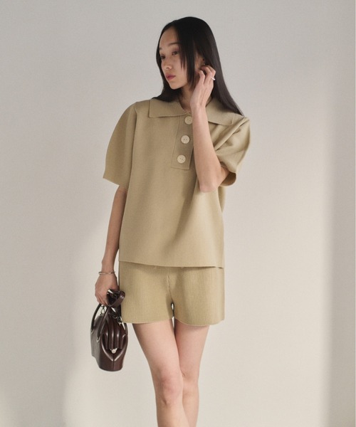 SOYEN（ソイエン）の「リブニットブルマショートパンツ/セットアップ可（その他パンツ・レディース・ベージュ/チャコール・F）」の18枚目の写真