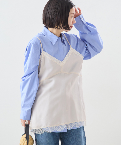 journal standard L'essage（ジャーナルスタンダードレサージュ）の「【金子綾さん着用】レースキャミソール（キャミソール・レディース・ブラウン/ホワイト/ブラック・FREE）」の17枚目の写真