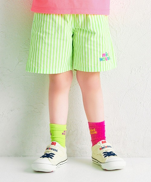 MIKI HOUSE（ミキハウス）の「【WEB限定】ネオンカラー５分丈パンツ（その他パンツ・キッズ・ライトグリーン/オレンジ・130cm/120cm/110cm/100cm/90cm/80ｃｍ）」の2枚目の写真